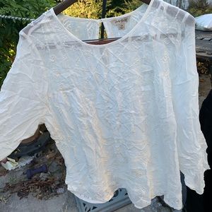 Lucky Brand Tops - LUCKY BRAND QUARTER SLEEVE FLOWY BEADED TOP Lucky Brand Tops - LUCKY BRAND QUARTER SLEEVE FLOWY BEADED TOP